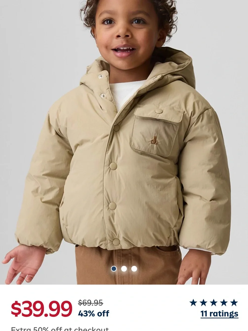 GAP Baby & Toddler Bear Puffer Jacket